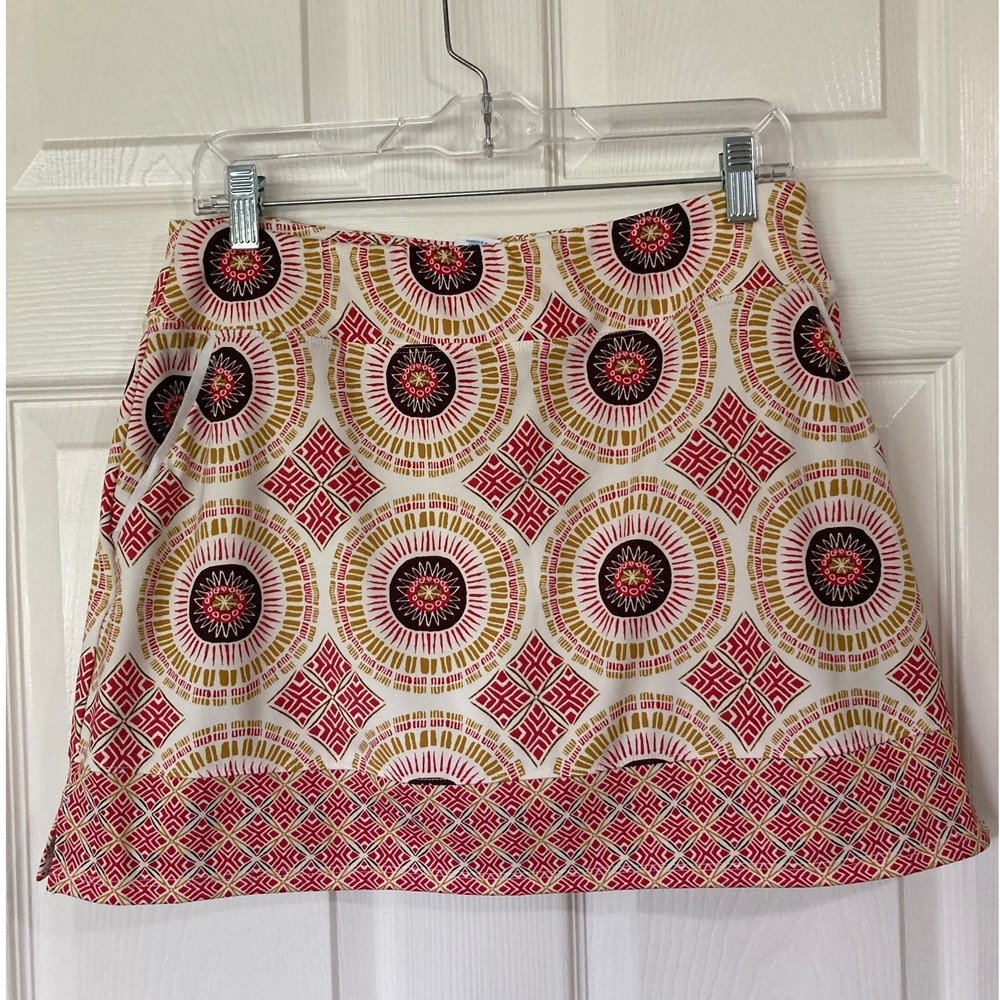 Sigrid Olsen Golf & Tennis Skort Multi Color Geometric Large Athleisure Sporty